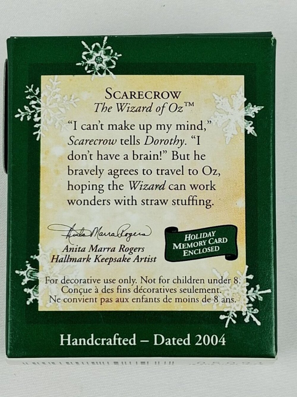 Hallmark 2004 Keepsake Ornament Scarecrow Miniature Wizard Of Oz 2.5" Tall - Picture 7 of 7